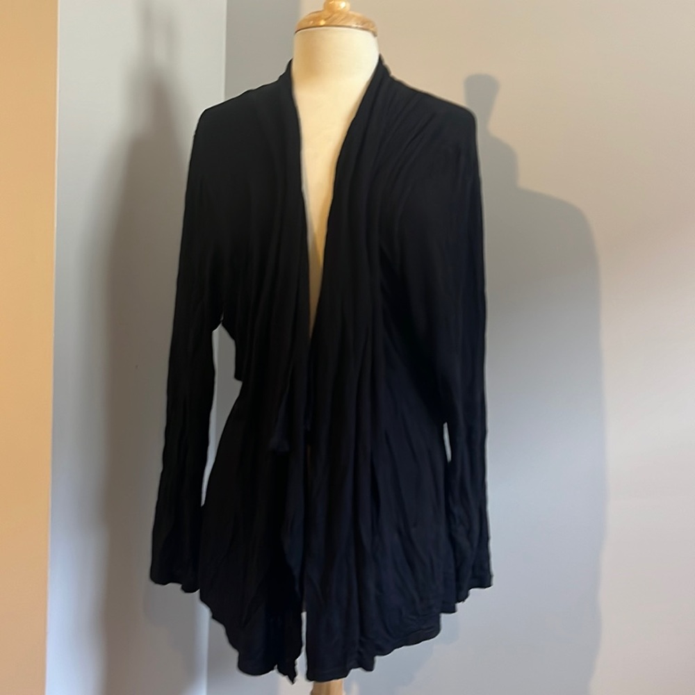Jessica Knapp Black Open Drape Cardigan Size 2x